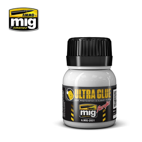 AMMO of Mig Jimenez ULTRA GLUE (40mL) FOR ETCH, CLEAR PARTS & MORE - AMIG2031