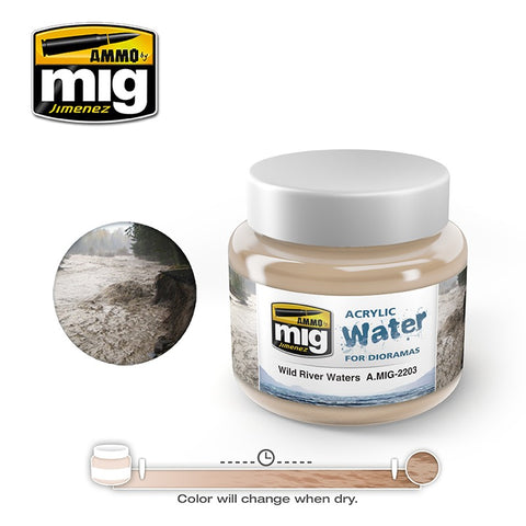 Ammo of Mig Jimenez water simulating Acrylic gel 8oz. WILD RIVER WATER #2203