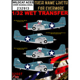 HGW 1/32 scale wet transfers for F4F-3/4 WILDCAT ACES over Guadalcanal- 232913